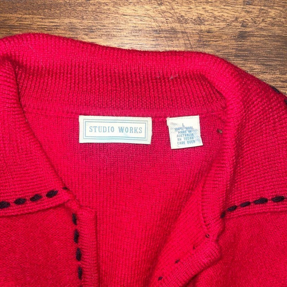 Studio Works 100% Wool Open Front Sweater - Picture 3 of 7